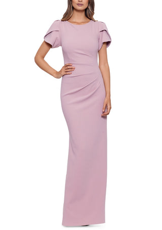 XSCAPE Women's Scuba Crepe Short Sleeve Gown Pink Size 12