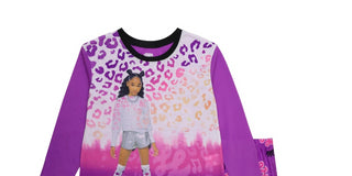 That Girl Lay Lay Big Girl's T-shirt and Pajama 2 Piece Set Purple Size 8