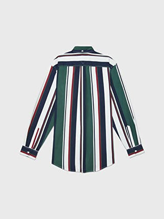 Tommy Hilfiger Men's Adaptive Classic Fit Bold Stripe Long Sleeve Shirt Black Size X-Large