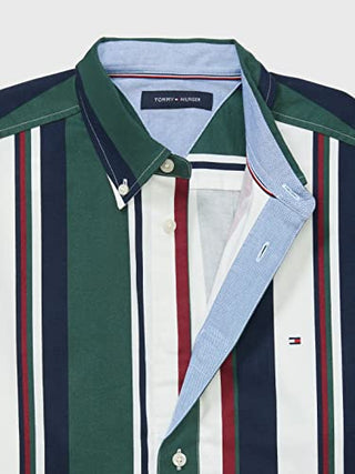 Tommy Hilfiger Men's Adaptive Classic Fit Bold Stripe Long Sleeve Shirt Black Size X-Large