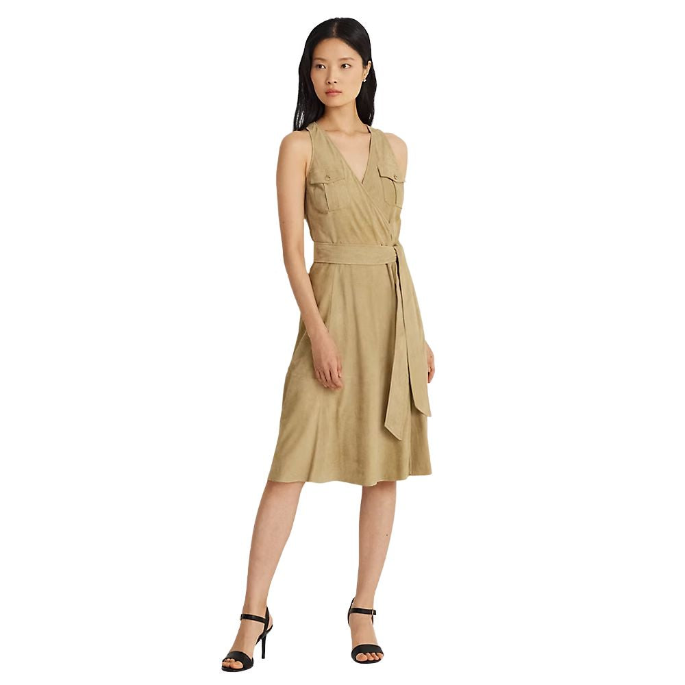 Lauren Ralph Lauren Women's Belted Suede Sleeveless Dress - Birch Tan