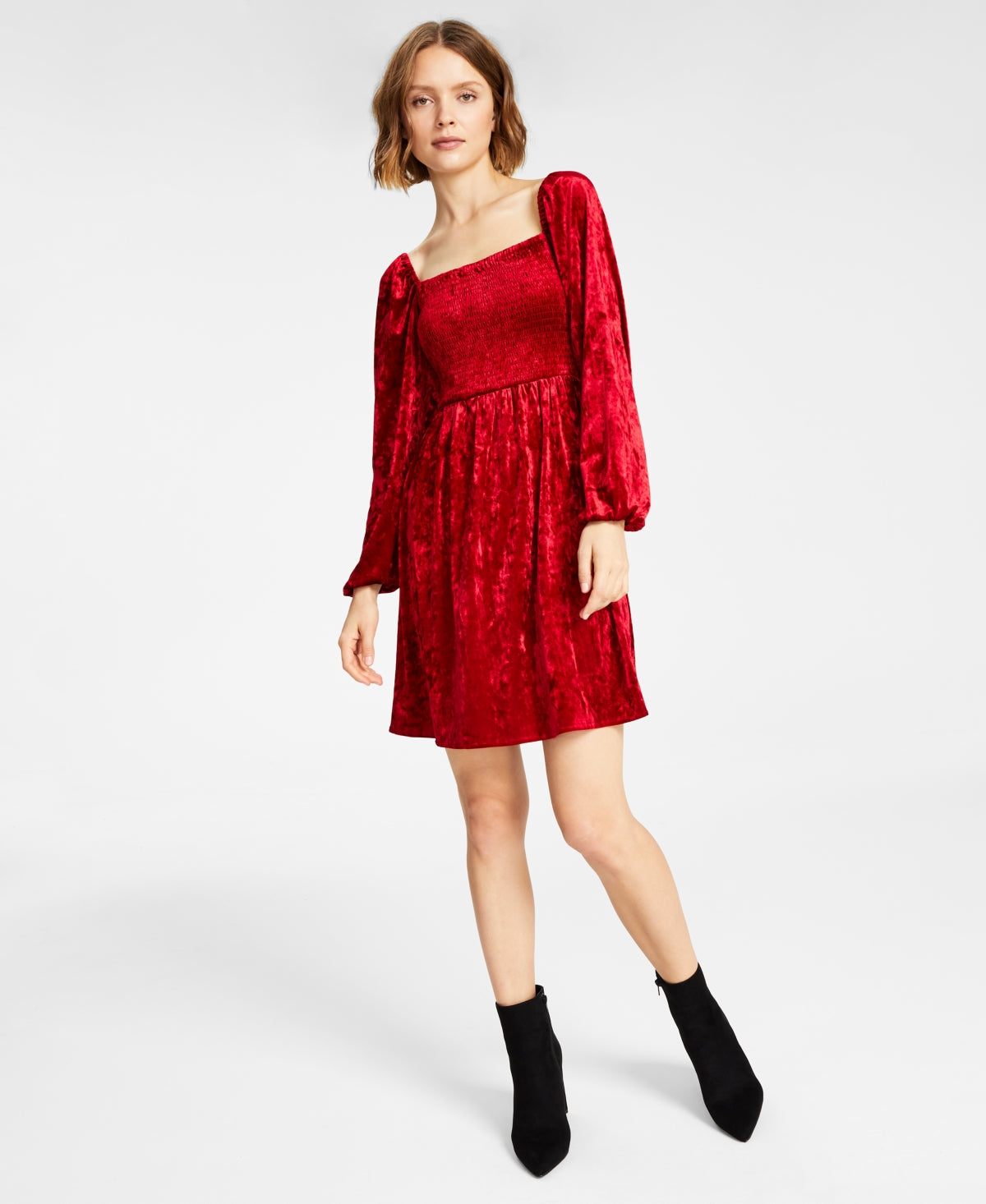 Bar III Women's Velvet Mini Fit & Flare Dress Bar III Women's Velvet Mini Fit & Flare Dress