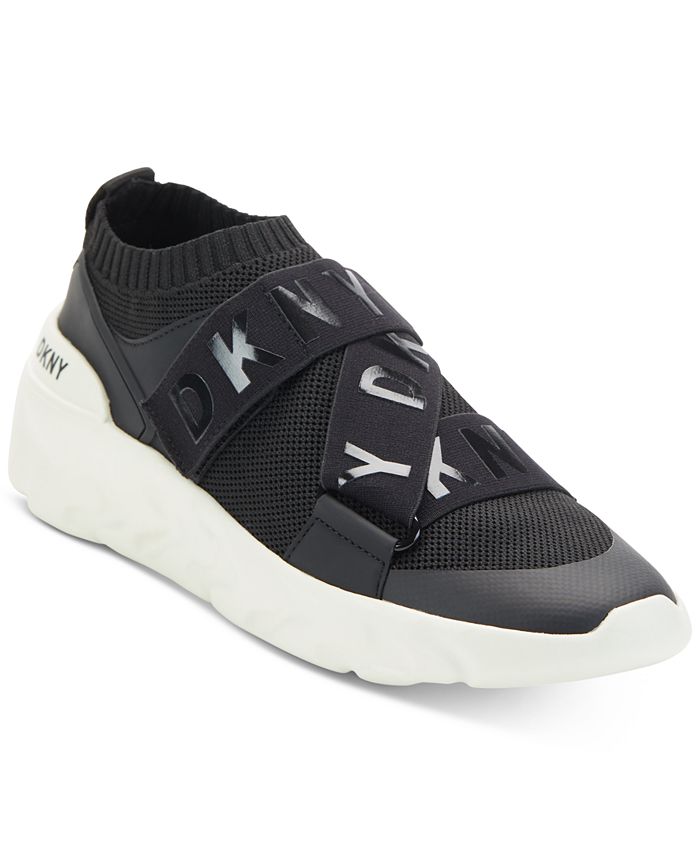 DKNY Women's Clara Logo Strap Sneaker Black Size – Steals