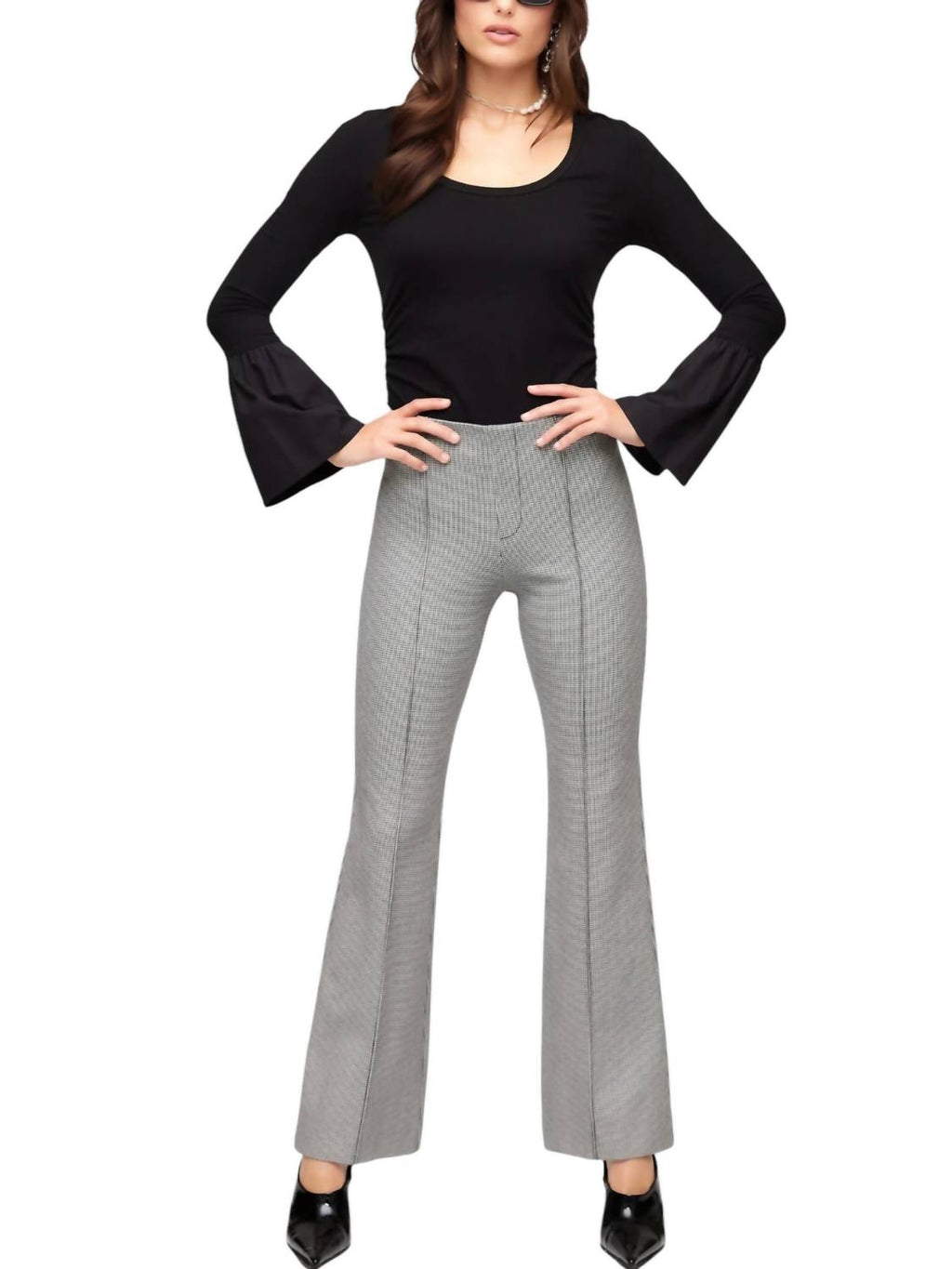 Ellie Bootcut Pants in Houndstooth