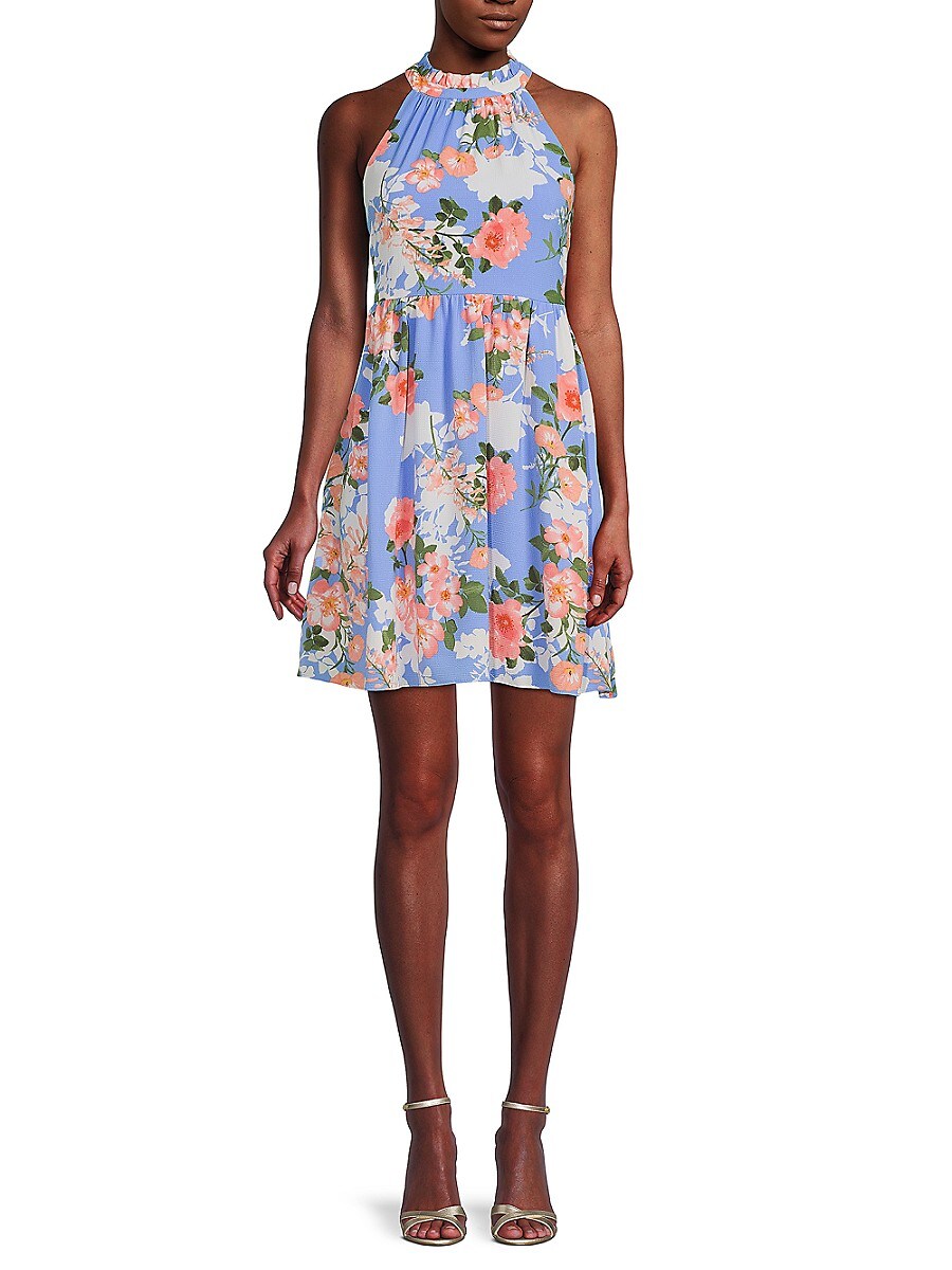 vince camuto fit and flare dress A-Line Dress, Blue / 4 flare dress from Vince Camuto is perfect for spring and summer socials Vince Camuto Womens Printed High