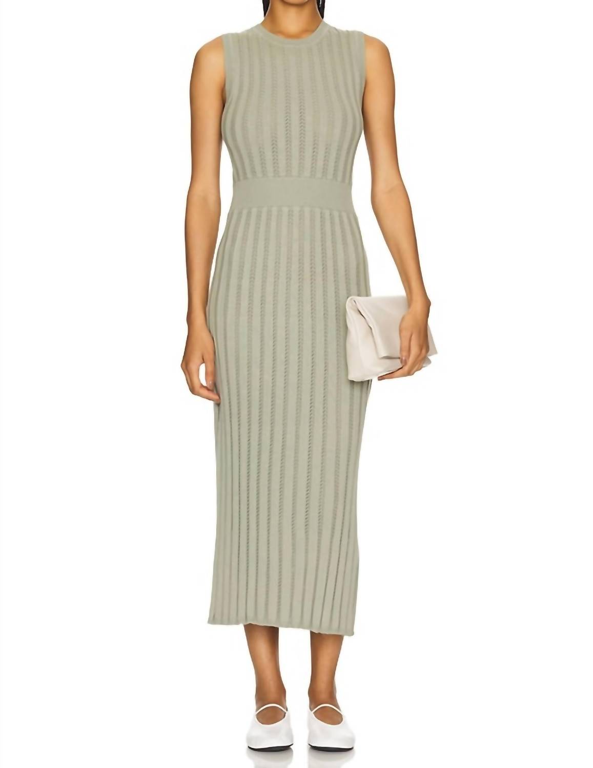 Varley Florian Knit Dress- Seagrass L Varley Florian Knit Dress- Seagrass L