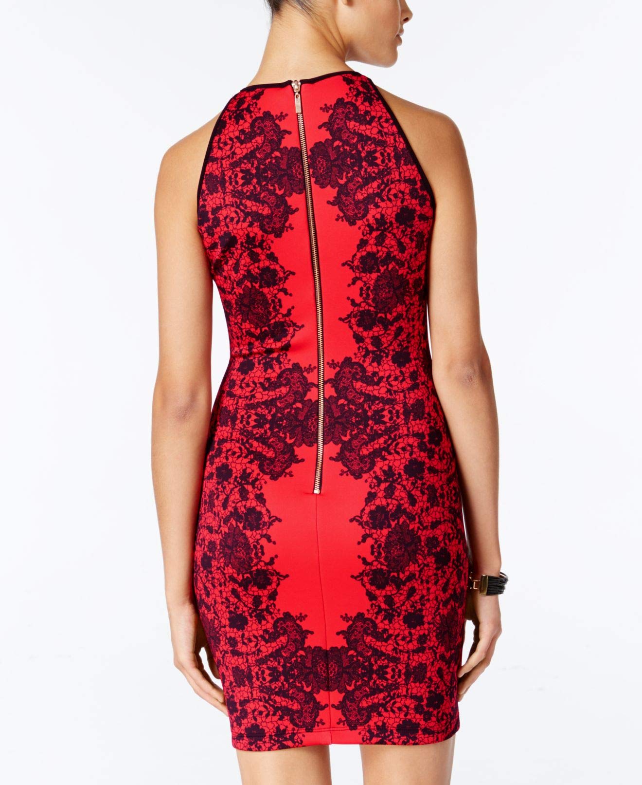 B. Darlin Junior's Printed High Neck Bodycon Dress Red Size 9/10