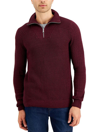 INC International Concepts Men's Matthew Quarter Zip Sweater Red Size XX-Large