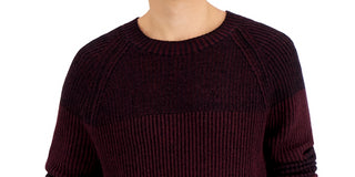 INC International Concepts Men's Plaited Crewneck Sweater Purple Size X-Large