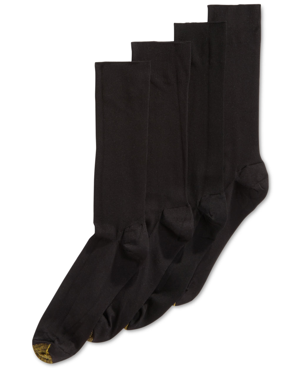 Gold Toe Men's Bonus 4 Pack Dress Metropolitan Crew Socks Black Size 1