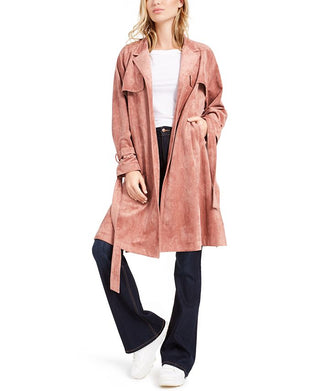 OAT Women's Blush Trench Coat Pink Size Medium