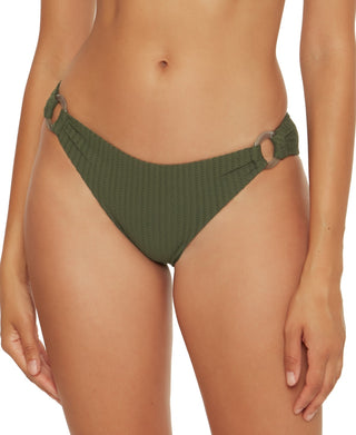 Becca Women's Line in the Sand Hipster Bikini Bottoms Green Size Large