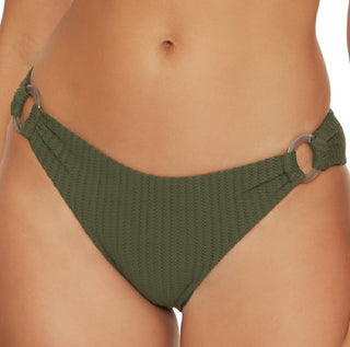Becca Women's Line in the Sand Hipster Bikini Bottoms Green Size Large