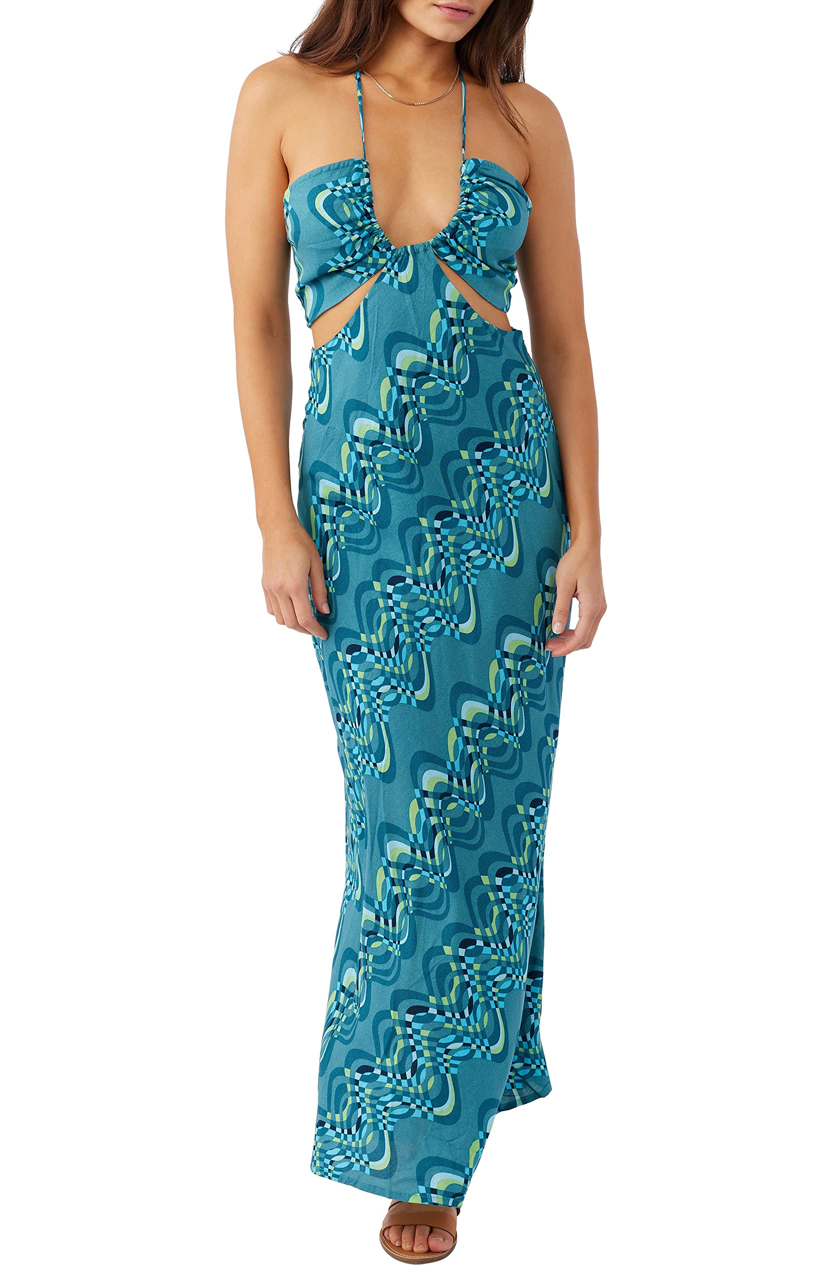 O'Neill Womens Lila Maxi Dress, Blue Moon, S