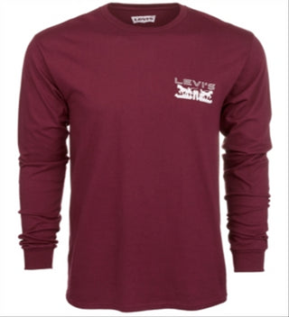 Levi's Men's Physics Logo Long Sleeve T-Shirt Red Size Small