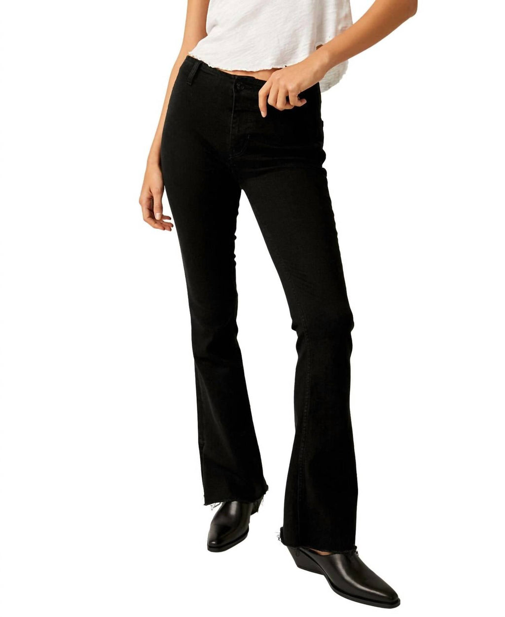 Free People - Level Up Slit Boot Cut Jeans – Steals