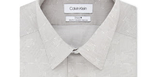 Calvin Klein Men's Slim Fit Stretch Button Down Shirt Grey Size 17X32-33