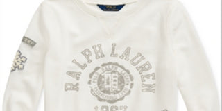 Ralph Lauren Girl's Nevis Atlantic Varsity Pullover White Size Medium