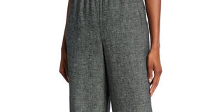 Eileen Fisher Women's Organic Linen Tweed Straight Leg Crop Pants Gray Size XX-Small