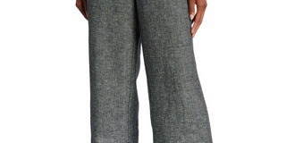 Eileen Fisher Women's Organic Linen Tweed Straight Leg Crop Pants Gray Size XX-Small