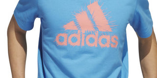 adidas Men's Short Sleeve Logo Graphic T-Shirt Blue Size Large