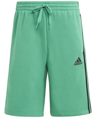 adidas Men's 3 Stripes 10 Fleece Shorts Green Size Large