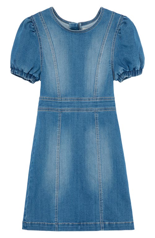 Habitual Kids Kids' Puff Sleeve Denim Dress in Light Stone, Size 16