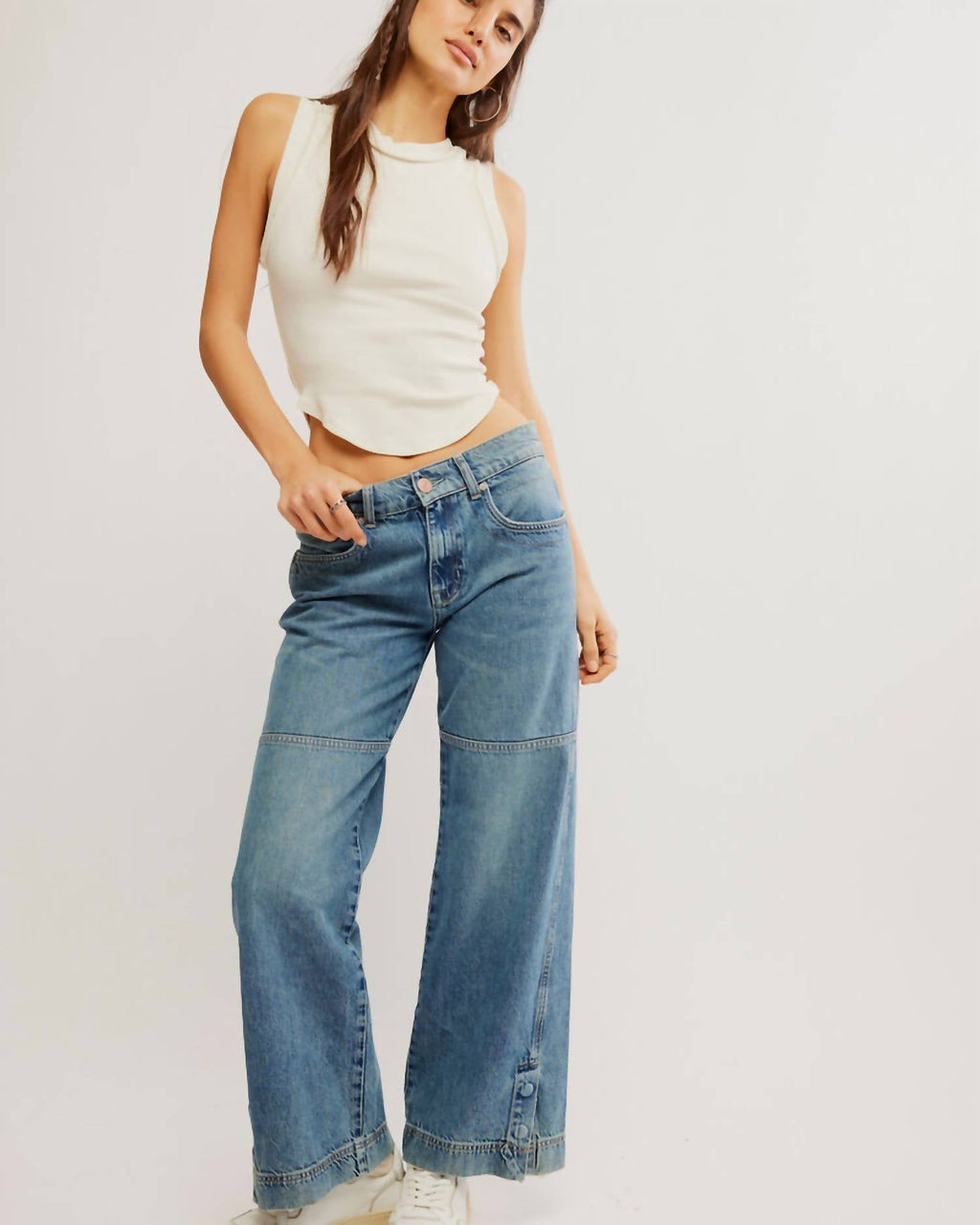 Free People Benji Relaxed Wide Leg Jeans main image 1
