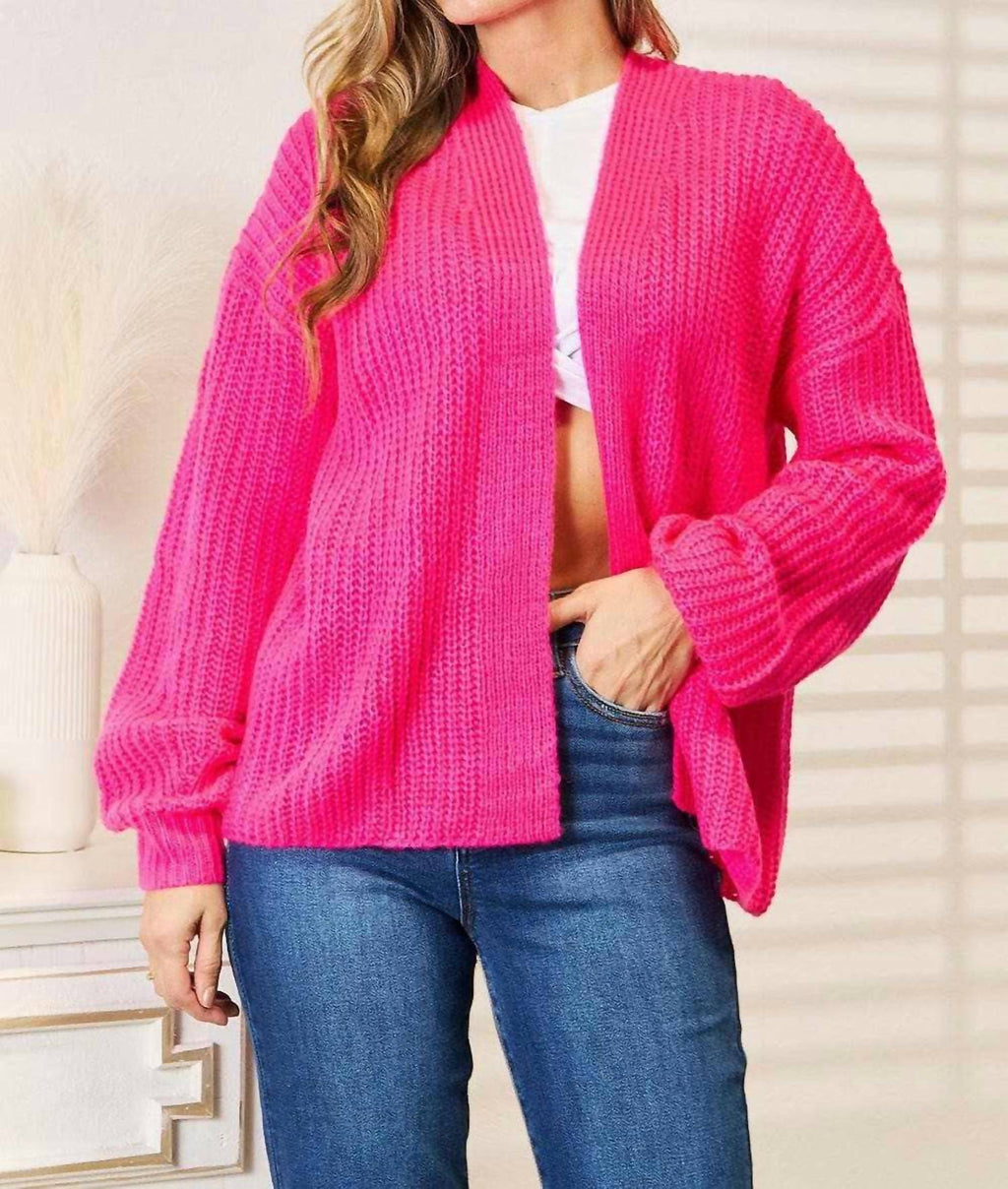 Solid Rib Marshmallow Cocoon Cardigan main image 0