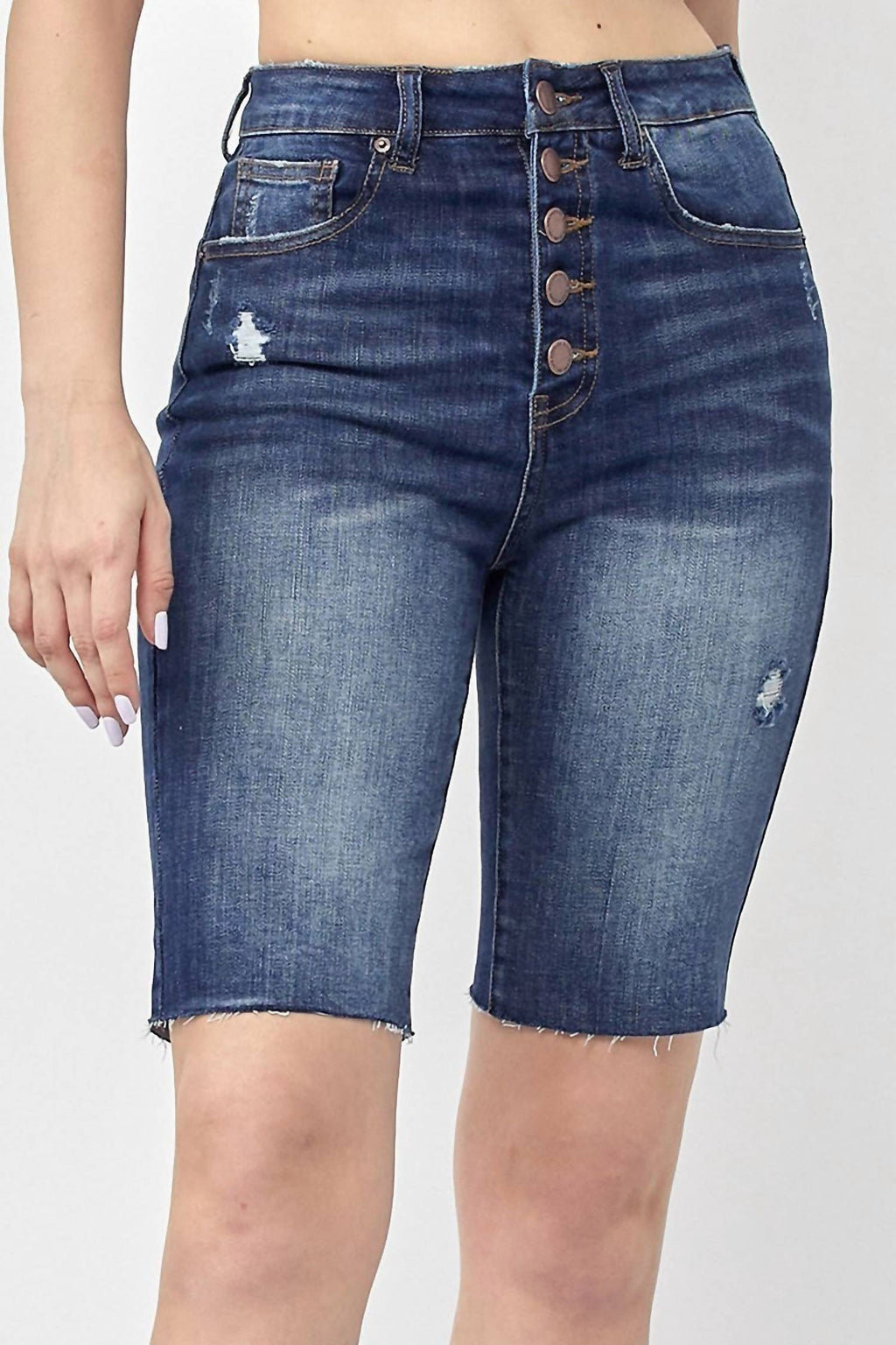 Ashtyn Risen Denim Slouchy Bermuda Shorts (Camo)