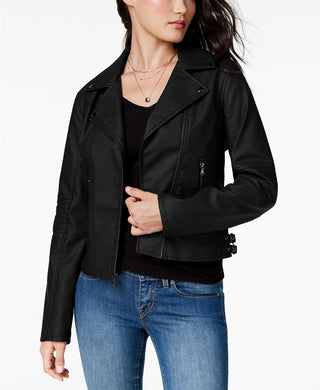 Celebrity Pink Juniors' Faux-Leather Moto Jacket Black Size Extra Large