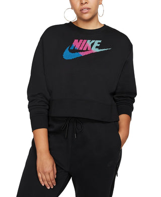 Nike Women's Plus Size Sportswear Fleece Crewneck Sweatshirt Black Size X-Large