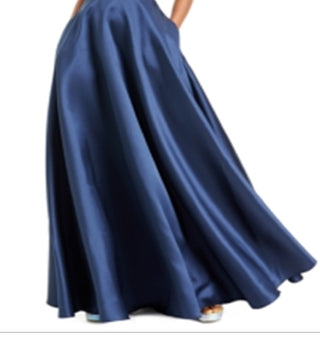 Say Yes to the Prom Junior's Embellished Belt Gown Blue Size 15-16