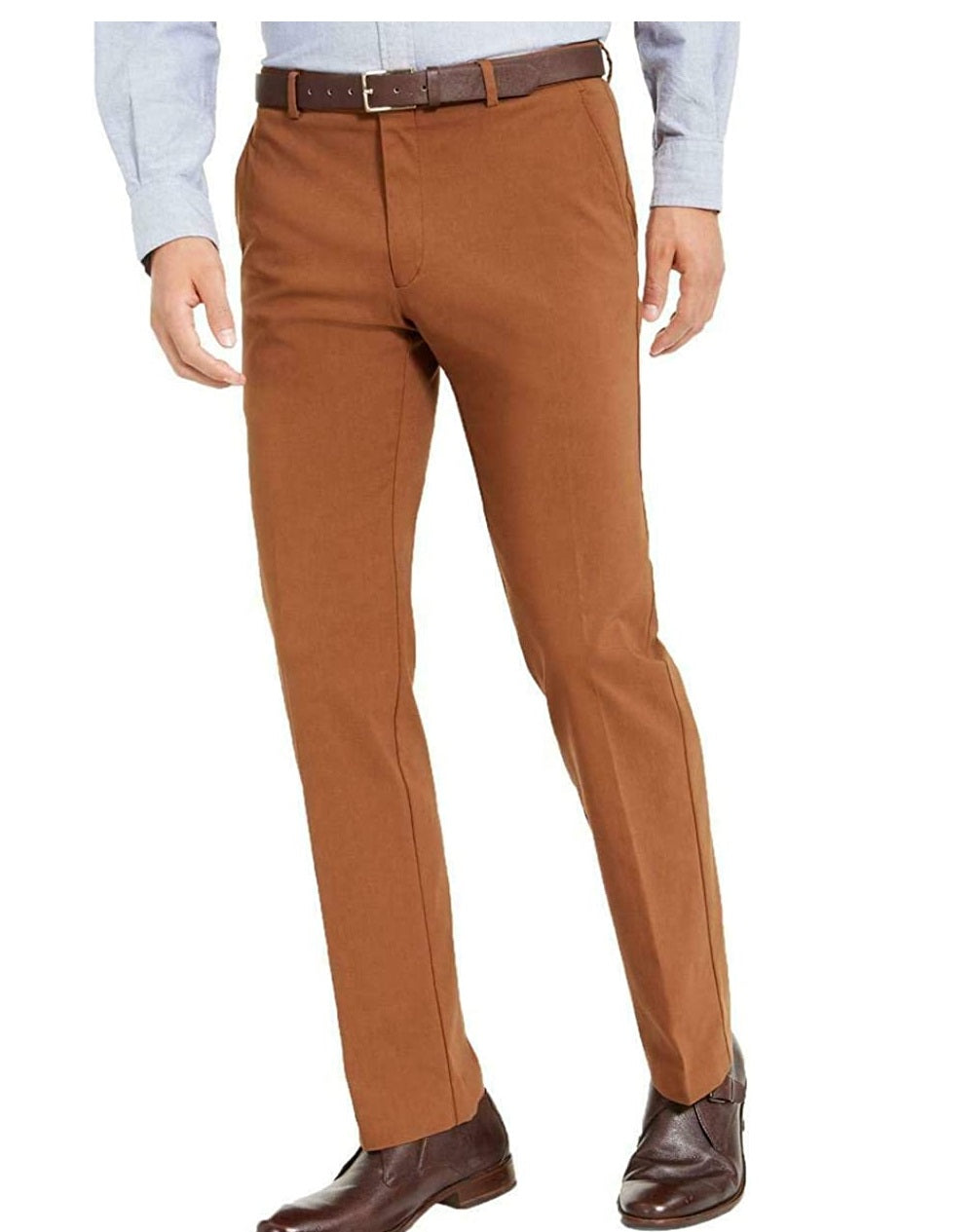 Tommy Hilfiger Men's Modern-Fit THFlex Stretch Comfort Dress Pants Brown  Size 38X30