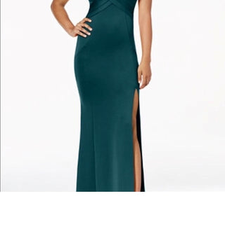Emerald Sundae Women's Zippered Sleeveless V Neck Full Length Mermaid Formal Dress Green Size Small
