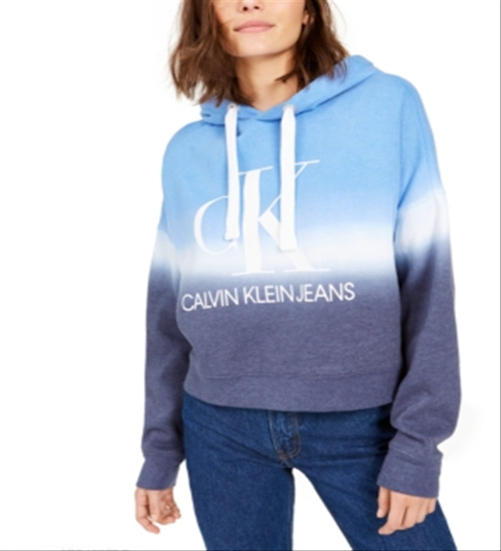 Calvin Klein Blue Logo Tie Size Women\'s Block Hoodie Dye Monogram XS – Steals
