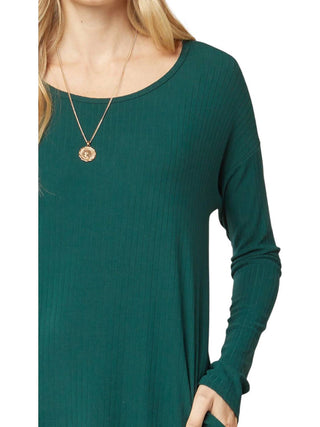 Entro - Ribbed Pocket Midi Dress