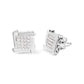 10K White Gold 1/2 Cttw Composite  Princess Diamond Square and Swirl Stud Earrings (I-J Color, I1-I2 Clarity)
