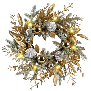 Christmas 20-Inch Pre-Lit Christmas Wreath – Festive Holiday Décor