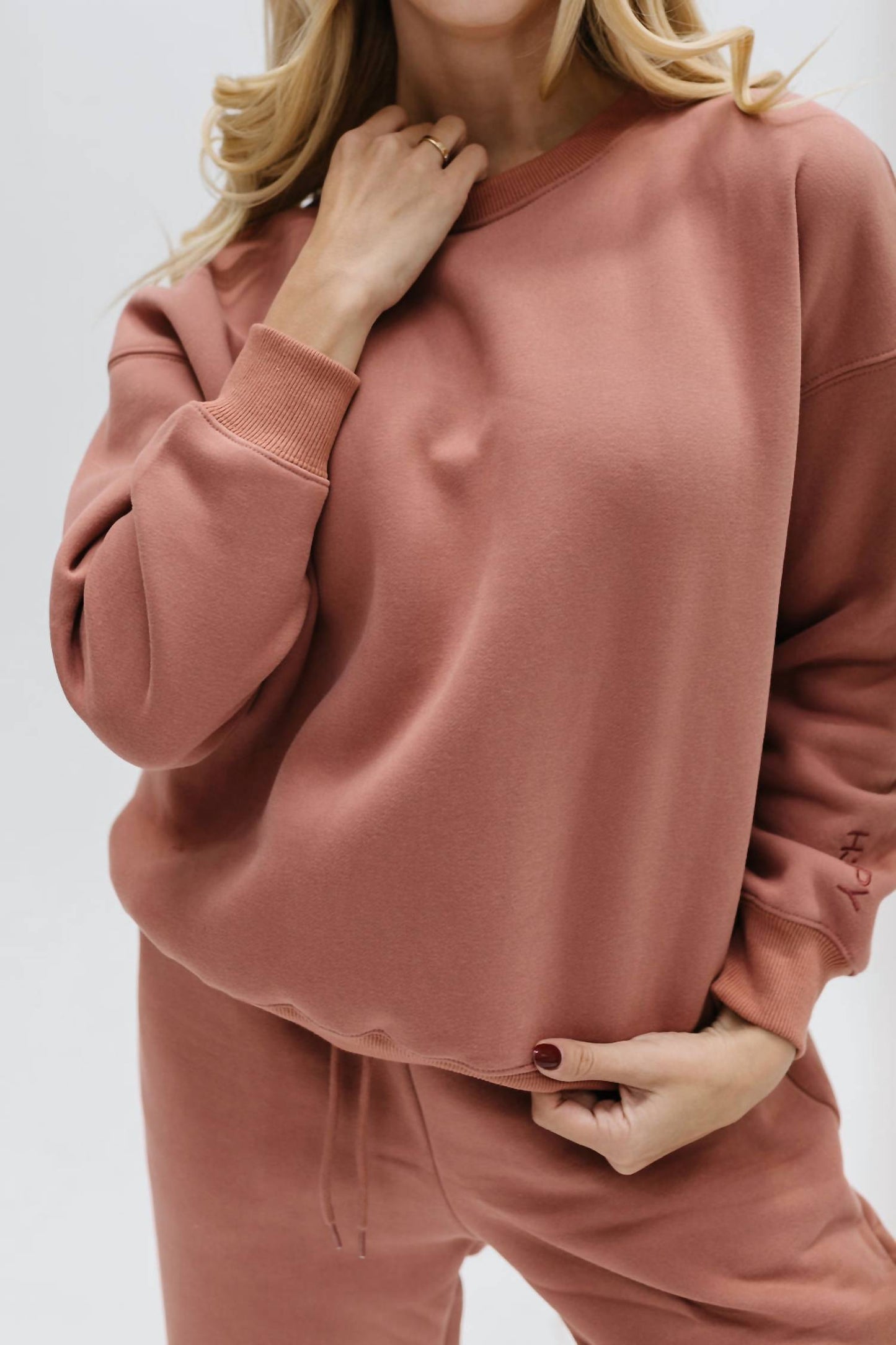 Tea N Rose - Happy Lounge Long Sleeve Top & Wide Leg Set