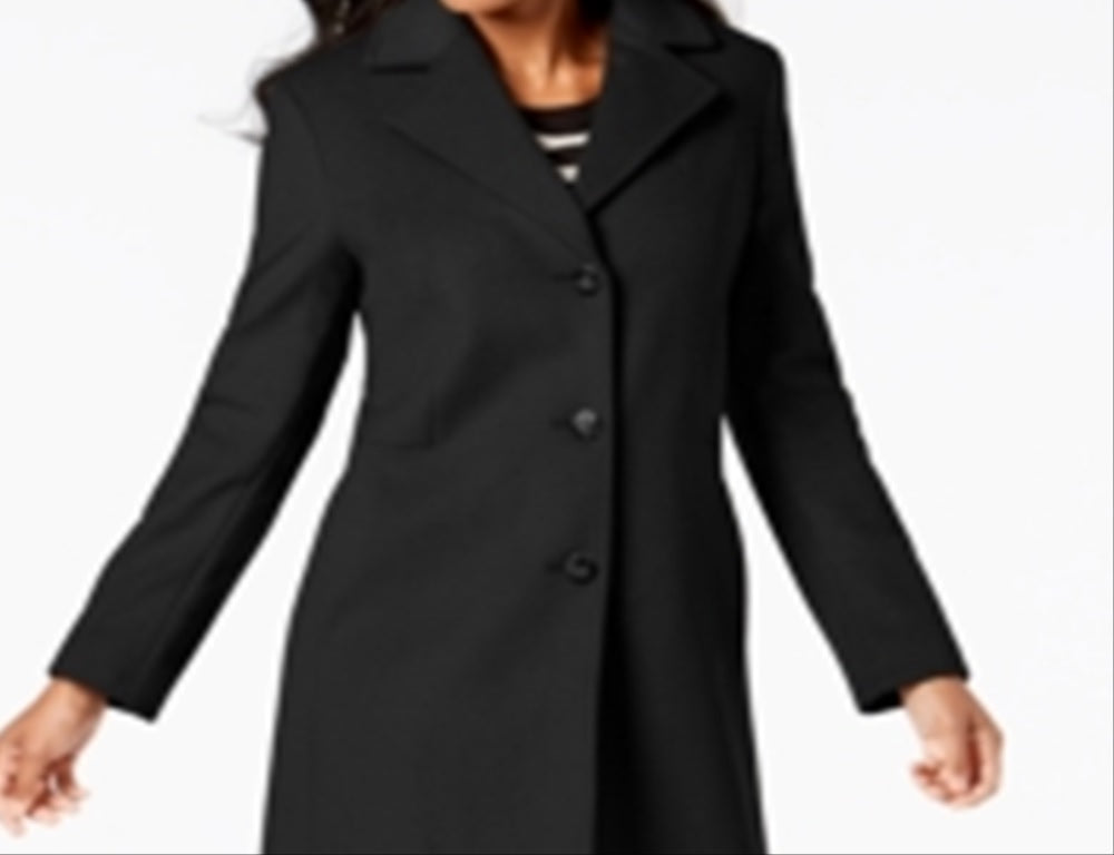 Calvin Klein Women's Single Breasted Coat Black Size 2