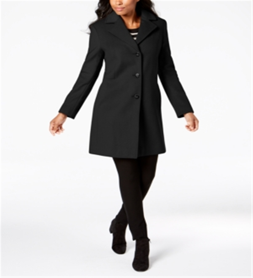 Calvin Klein Women's Single Breasted Coat Black Size 2