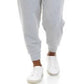 Calvin Klein Women's High Rise Ribbed Pull on Jogging Pants Gray Size Large