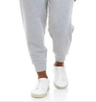 Calvin Klein Women's High Rise Ribbed Pull on Jogging Pants Gray Size Large