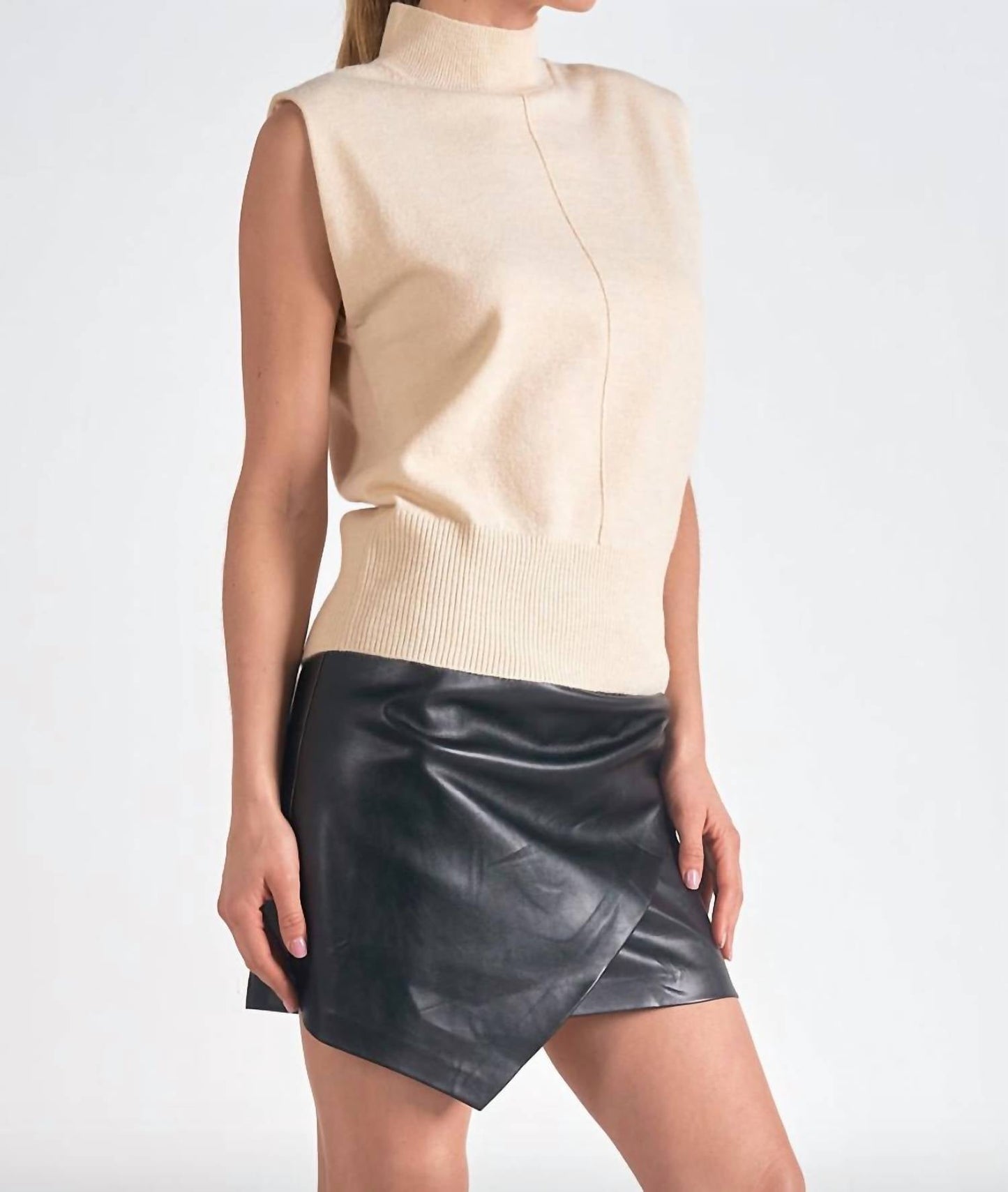Elan - Sleeveless Mock Neck Sweater