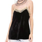 Aratta - Velvet Lace Trim Cami With Sequins And Pearls