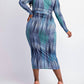 The Curve La - Plus Size Long Sleeve Midi Dress With Self-tie Belt