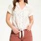 Fdj - Eyelet Lace Short-sleeve Top