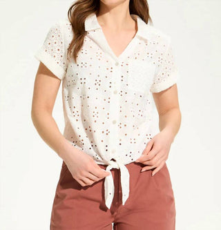 Fdj - Eyelet Lace Short-sleeve Top
