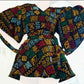 India Batik - Two Piece Rasta Wrap Blouse And Skirt Set